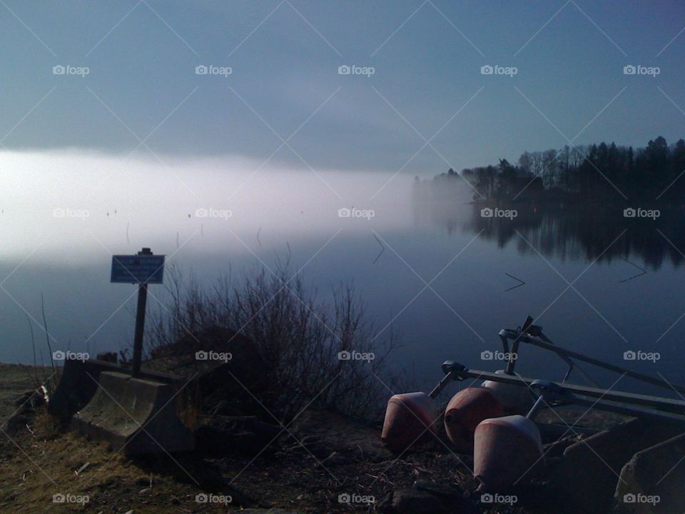 By the lake. Early morning