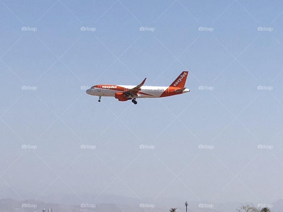 Beautiful aircraft flying cross the sky