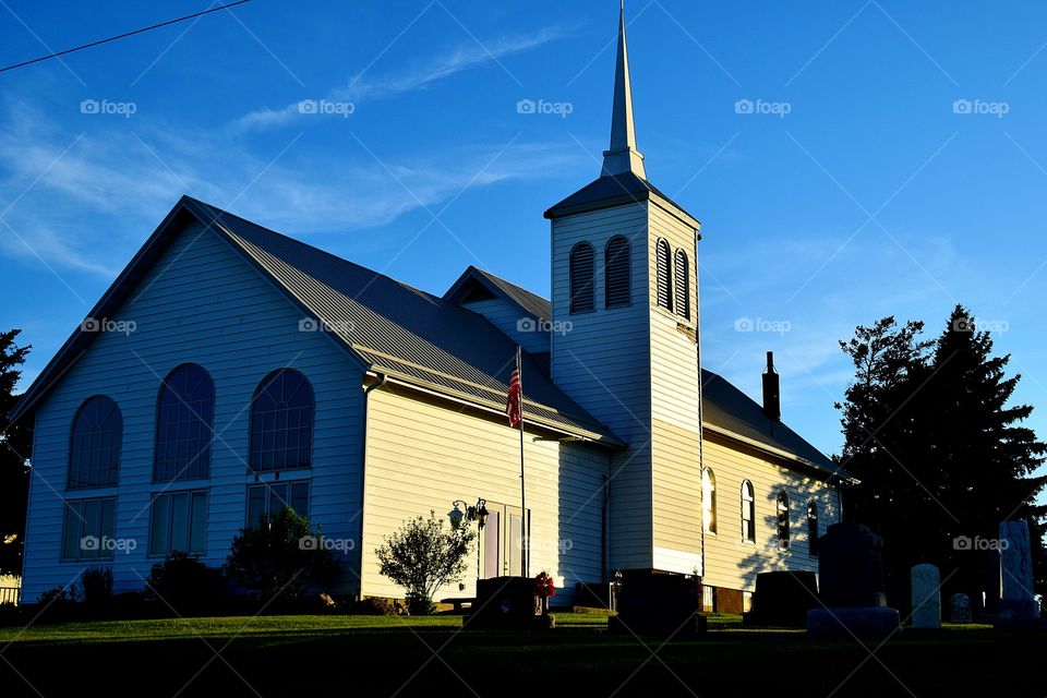 Church at sunset