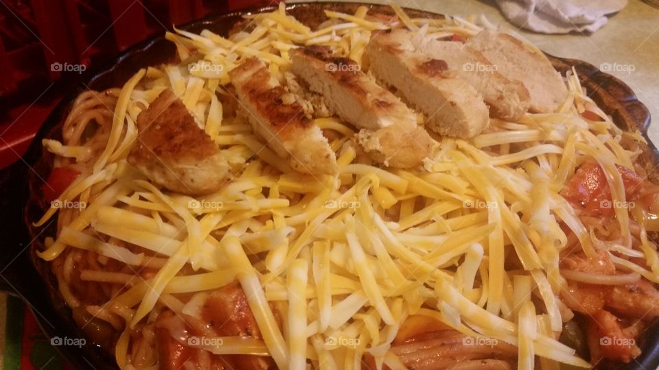 Chicken Spaghetti Pie