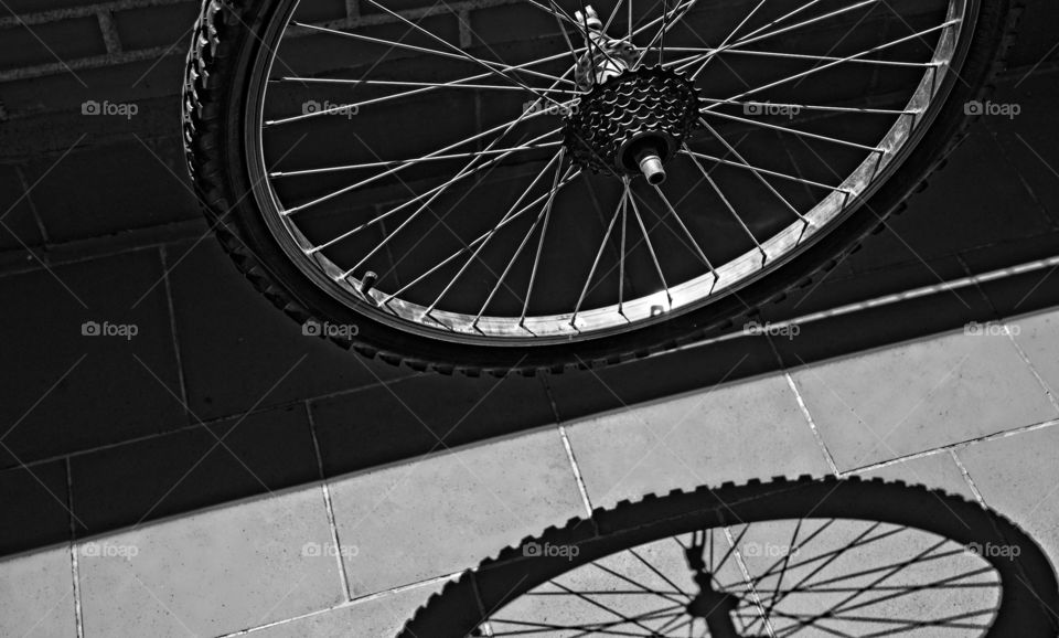 Bicycle wheel and its shadow