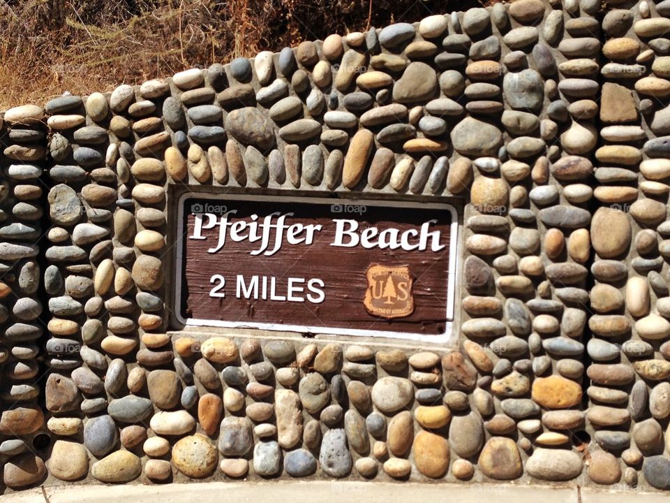 Sign of Pfeiffer beach. Sign of Pfeiffer beach near Malibu,California