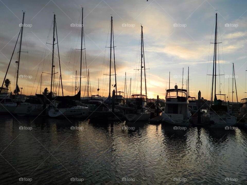 Sunset at marina