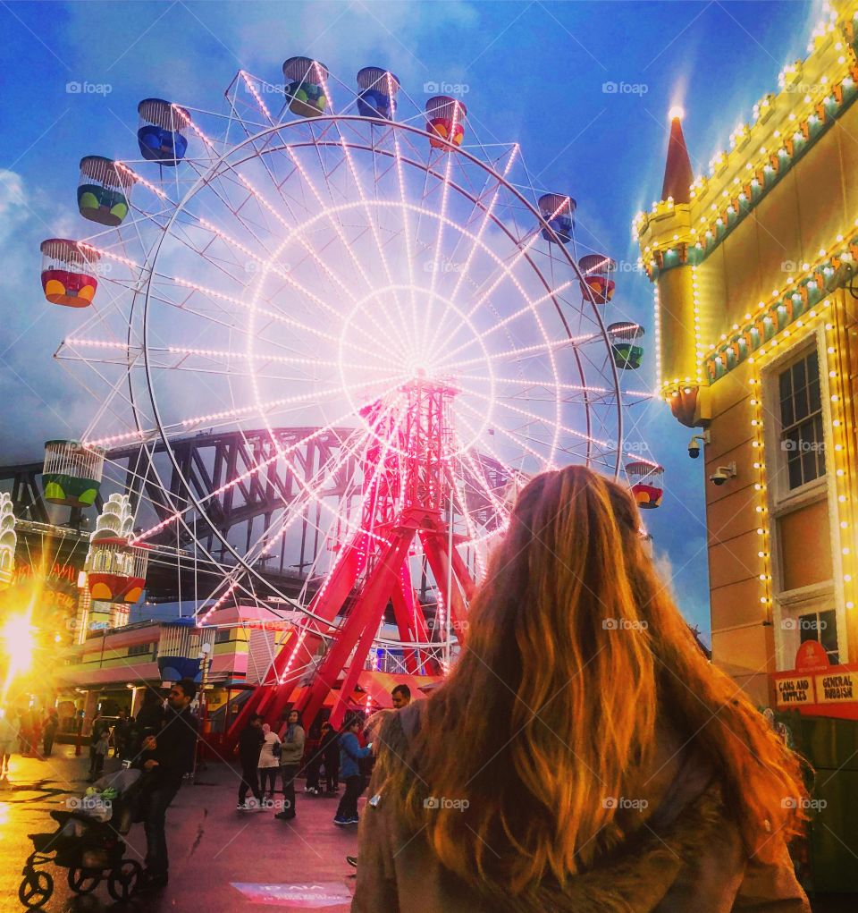 Magic at the theme park - Luna Park Sydney Ferris wheel 