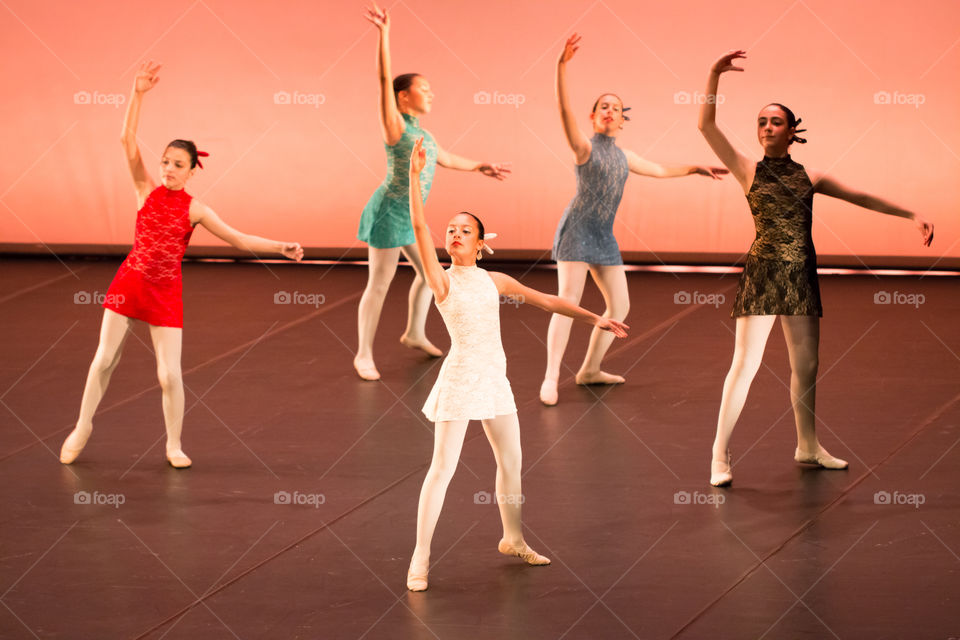 Young Ballerinas Dancing
