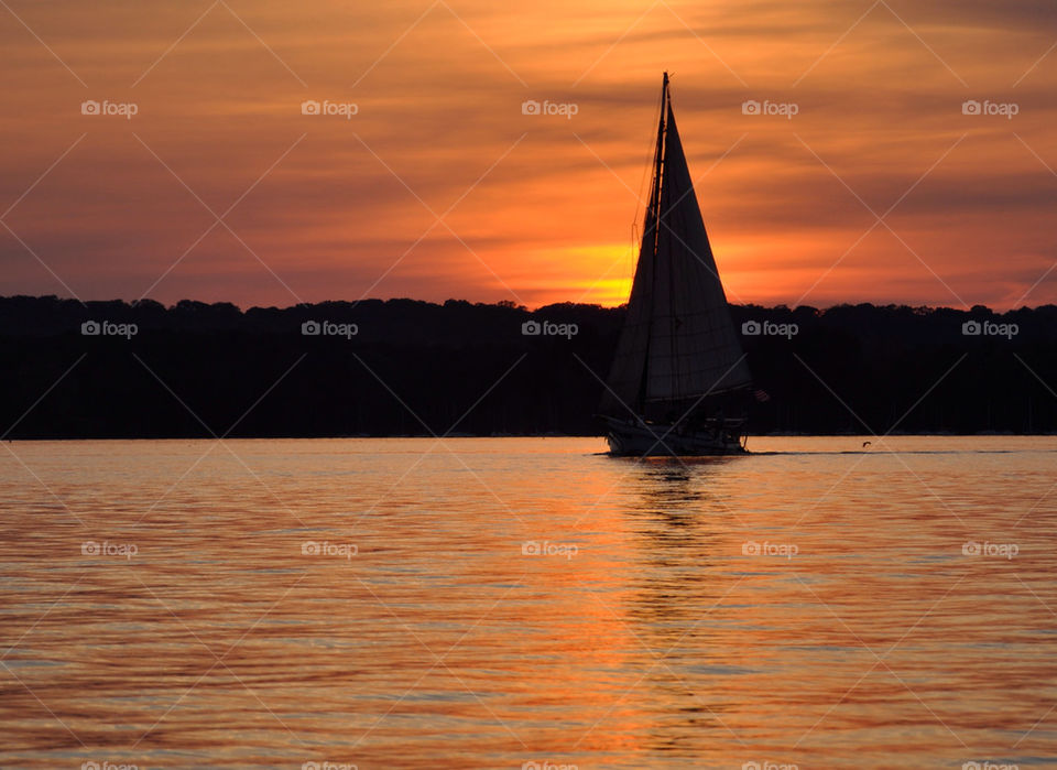 sunset boat sailboat sail by charles2111
