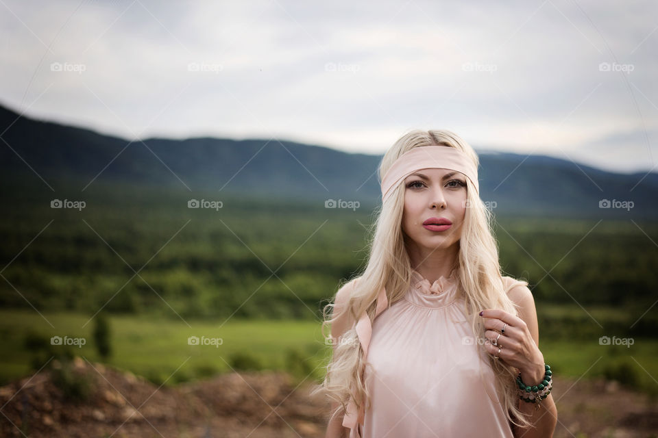 beautiful portrait blonde girl