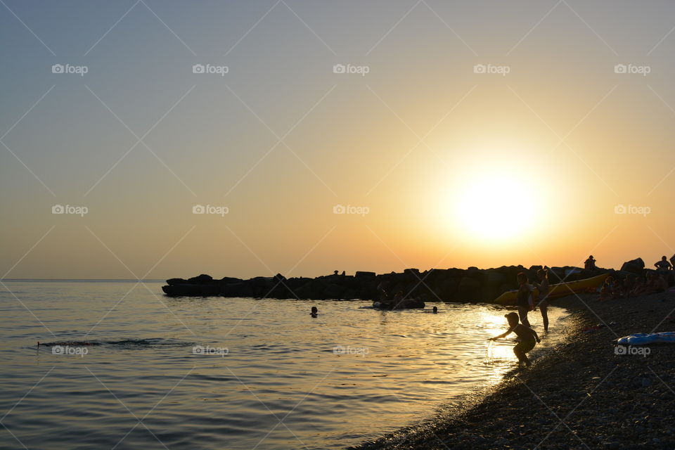 Sea beach sunset