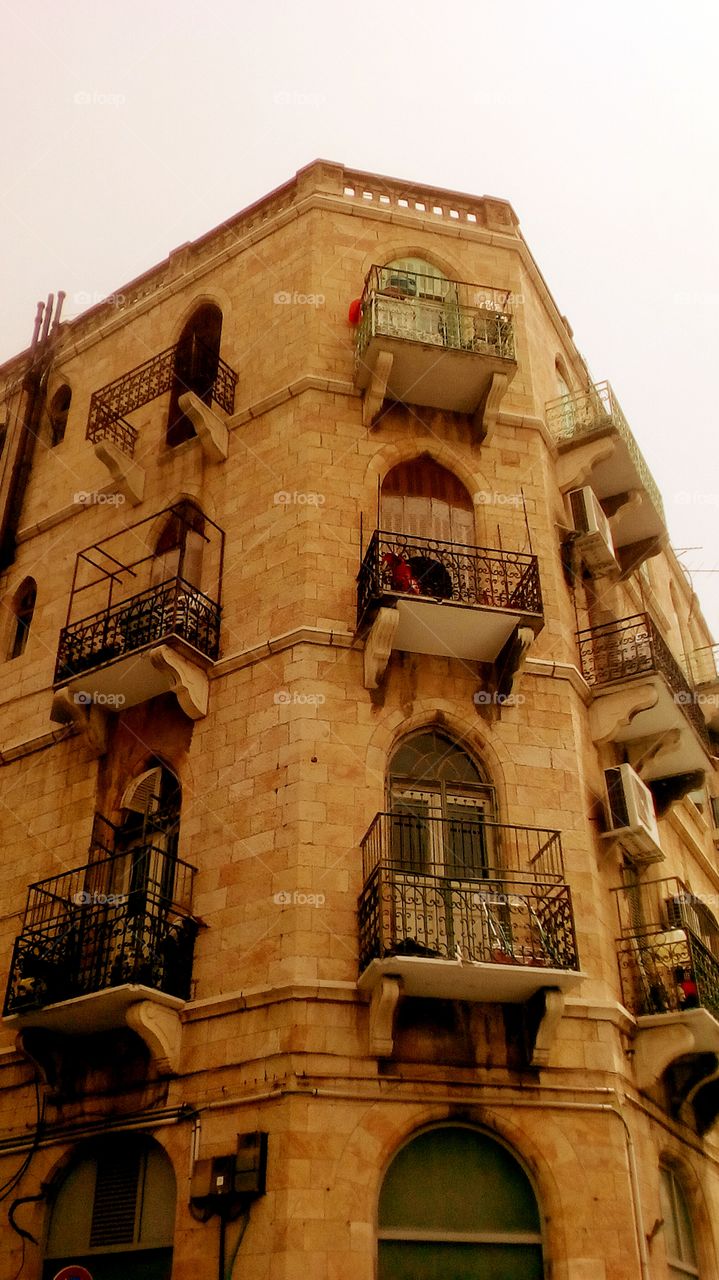 Old building with beautiful vintage architecture