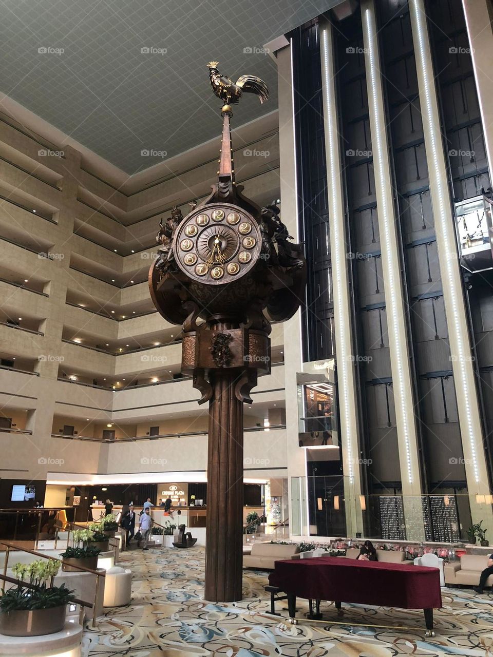 A big watch inside of hotel Hall