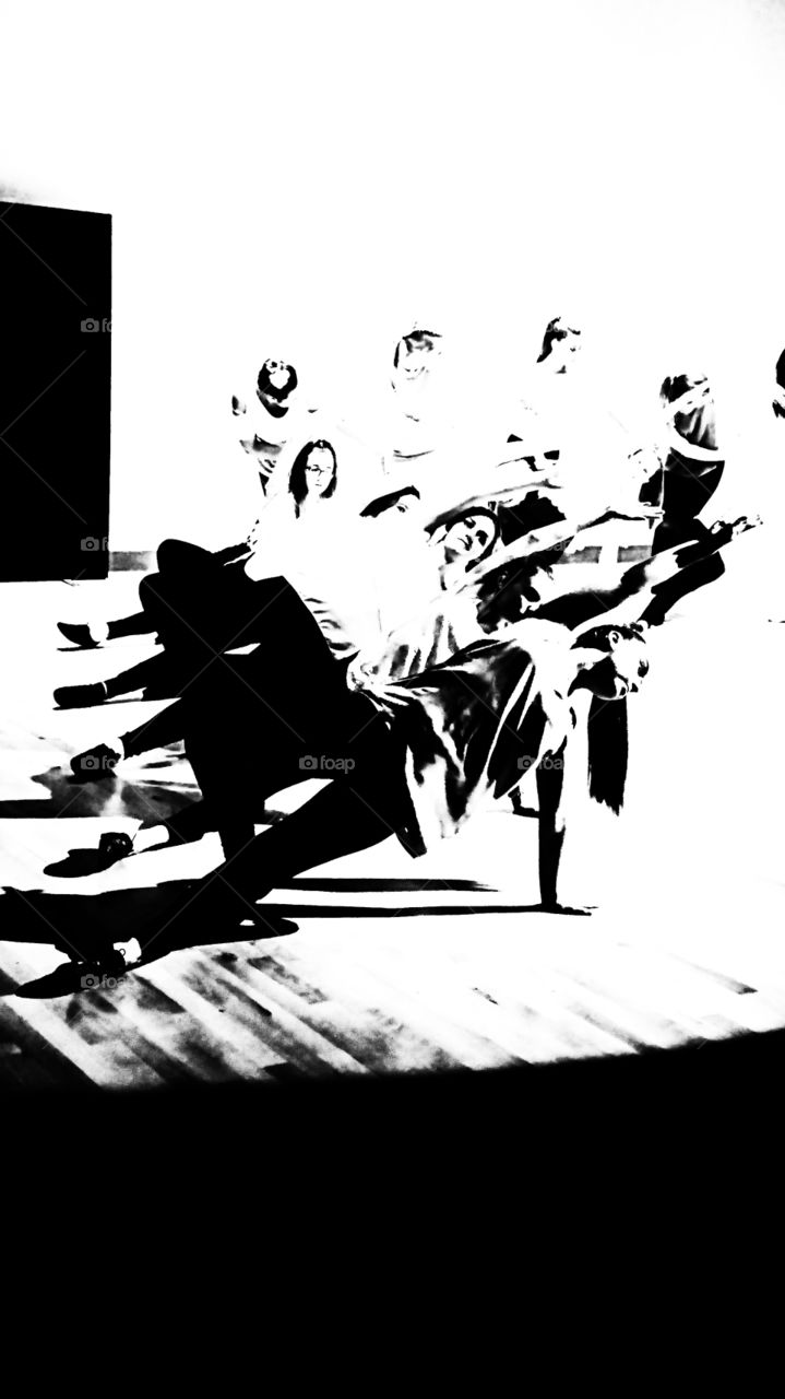 Silhouette action dance