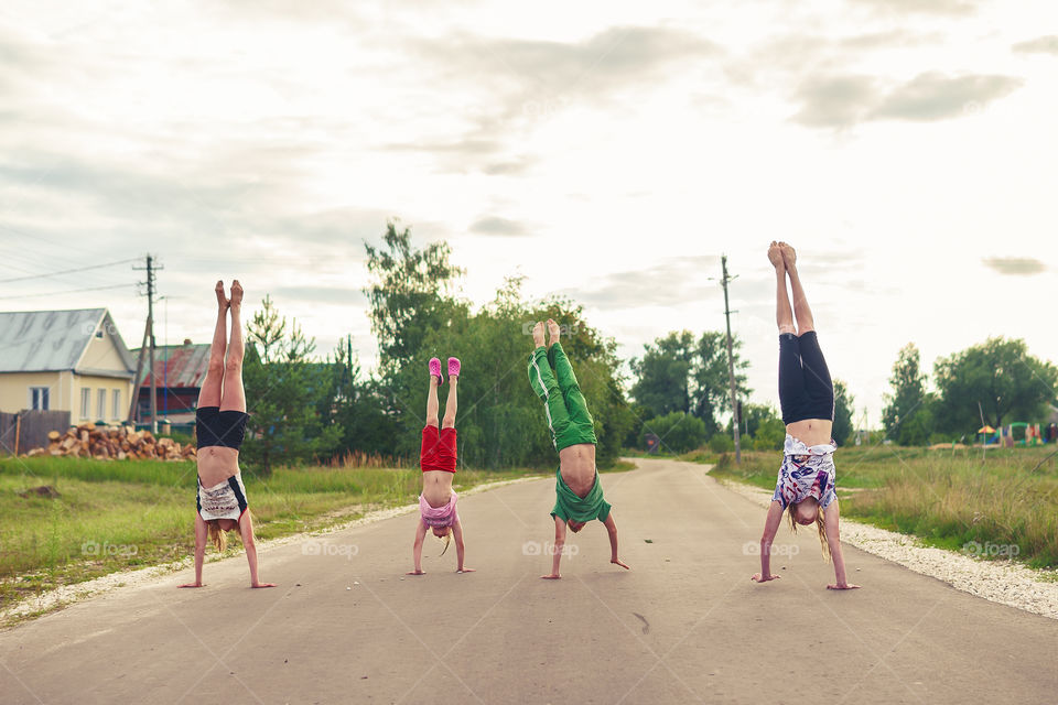 Walking on the handstands