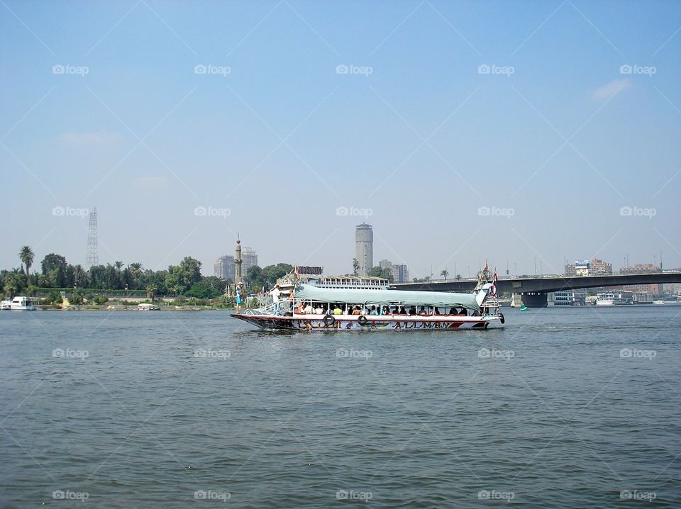 Tourist boat on nile river