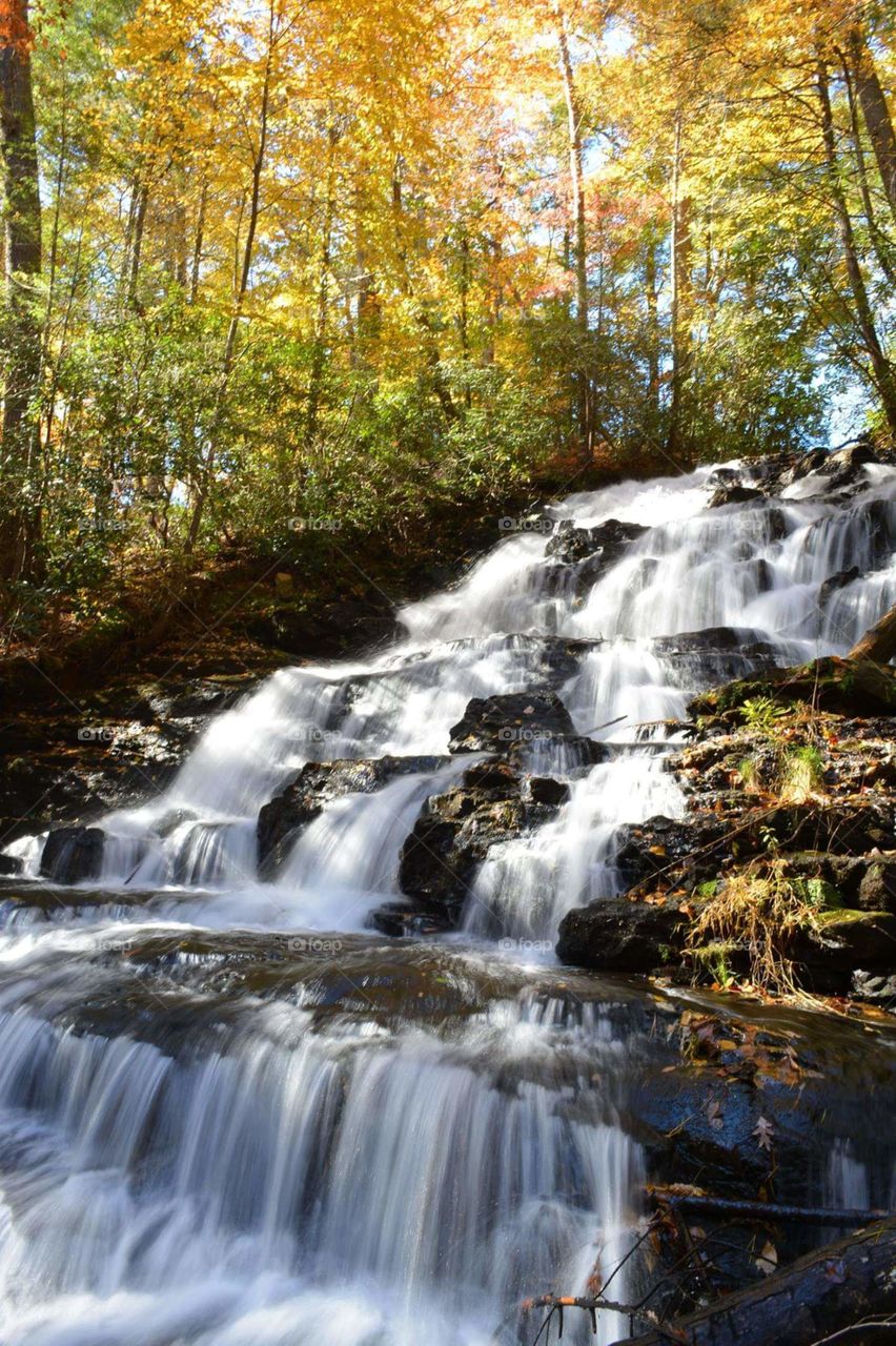 Waterfall Cascade in Fall