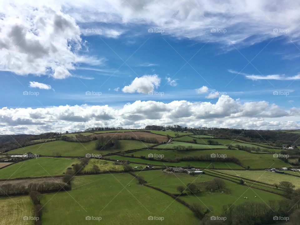 English countryside in Spring, Torrington, Devon, 2016. 