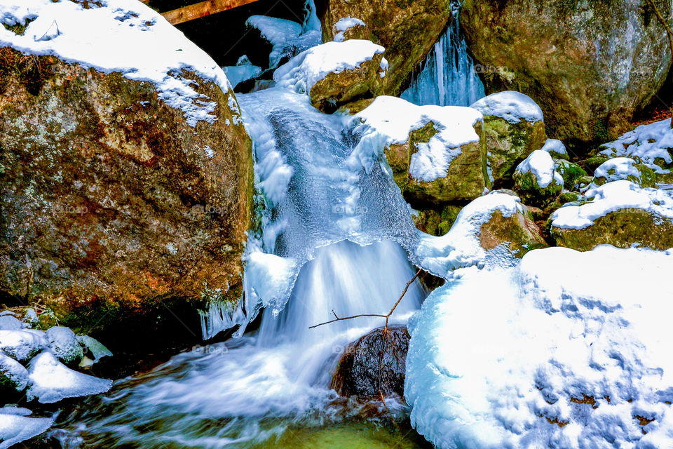 Winter Wasserfall