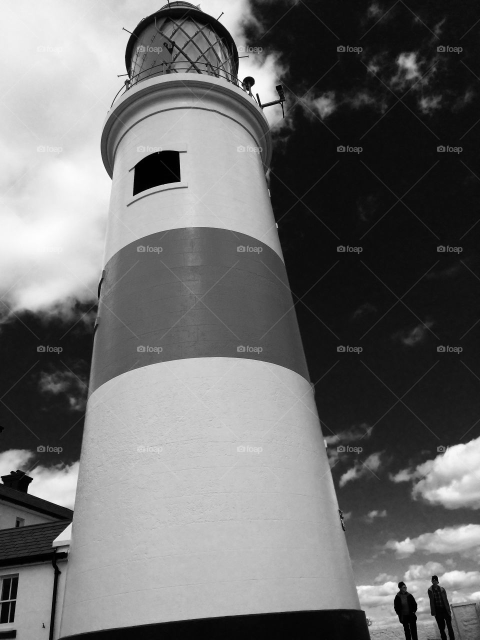 Souter. Looking up Souter Lighthouse ...