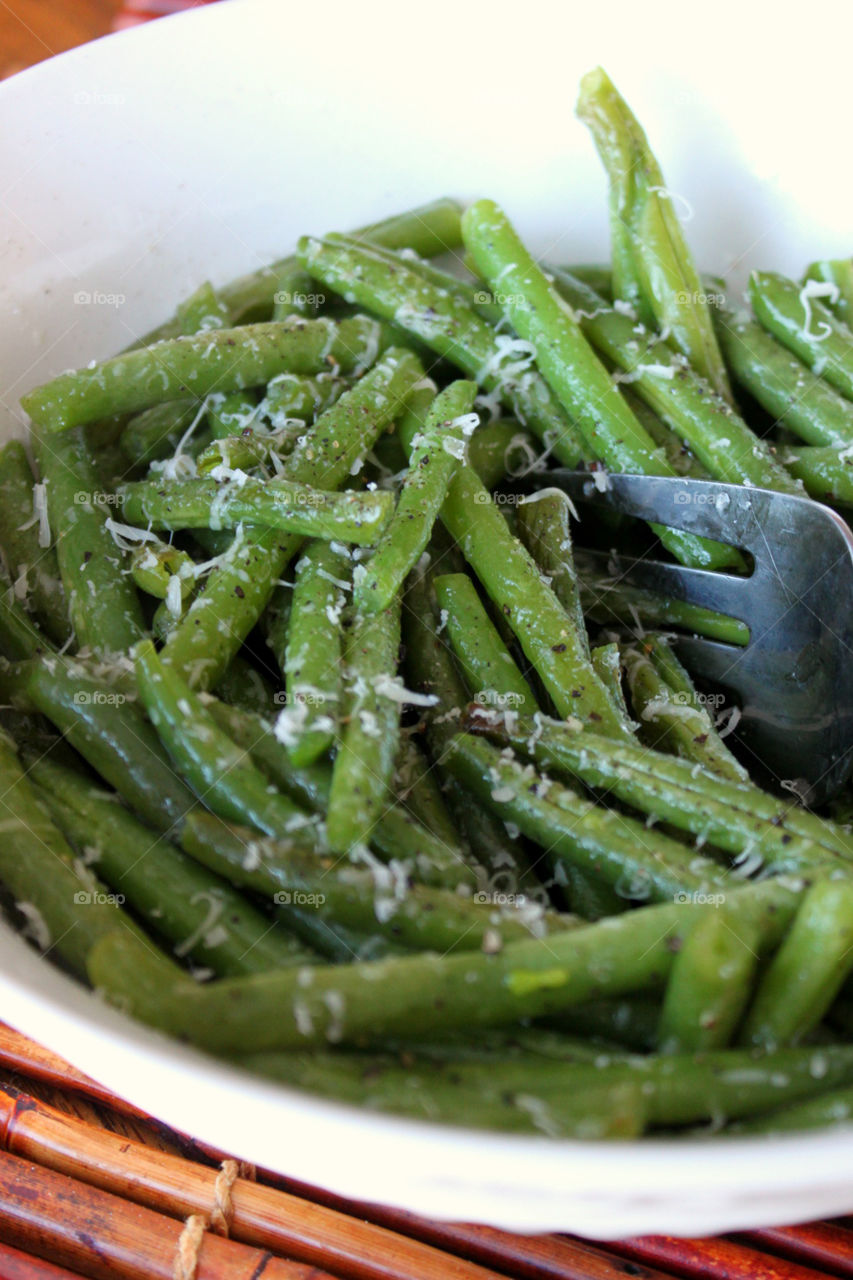 Oven Roasted Parmesan Beans