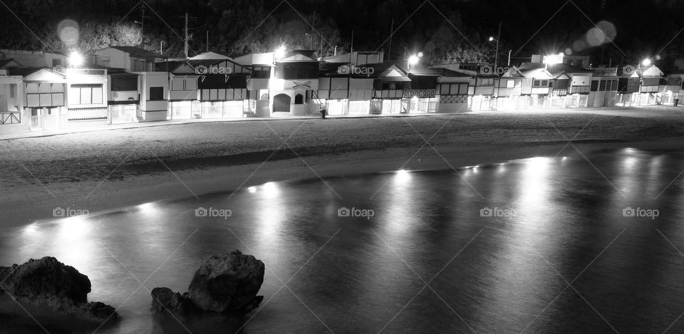 October night beach