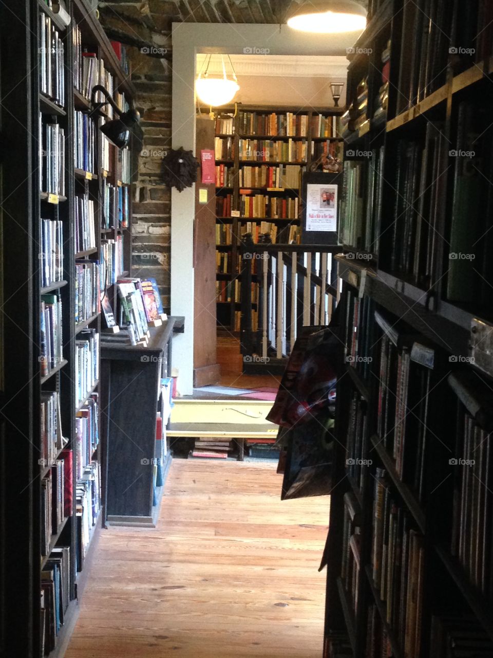 In between the shelves of a lovely used bookstore in Little Switzerland, NC on the Blue Ridge Parkway. 