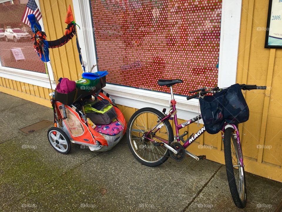 Bike with Child's Trailer