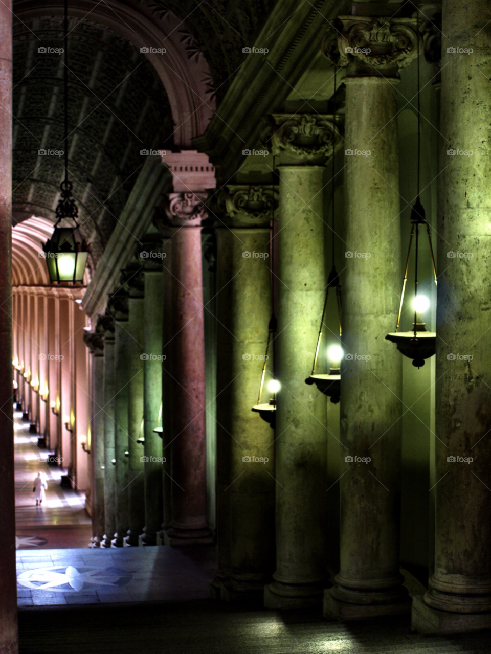 Rome Cathedral . Candlelit hallway of a roman cathedral 