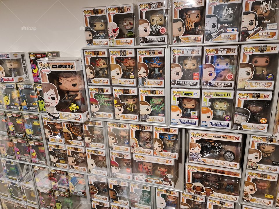 Walking dead funko pop signed collection