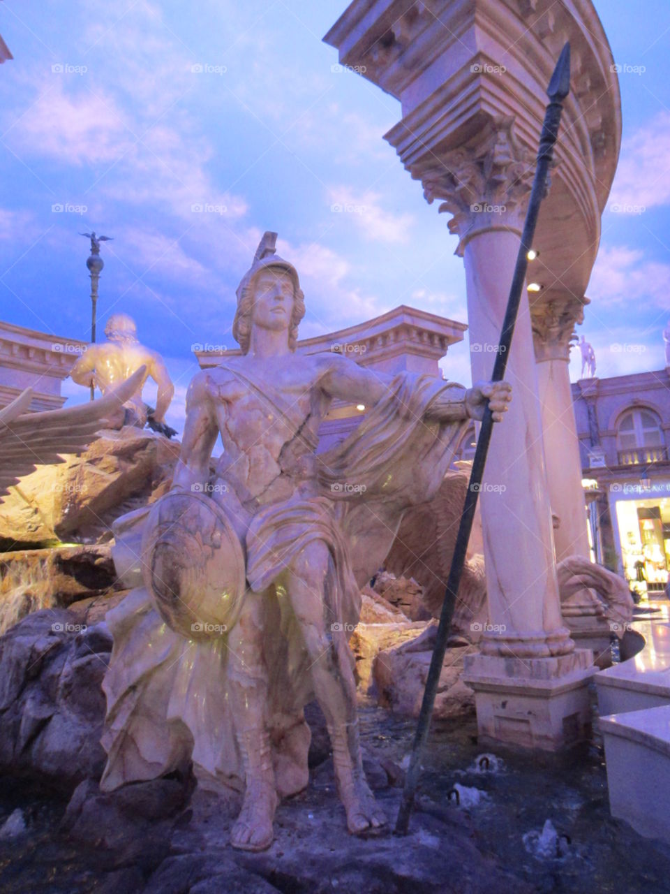 Caesar's Palace Casino Hotel, Las Vegas, Nevada.  Statues of Greek Gods and Goddesses