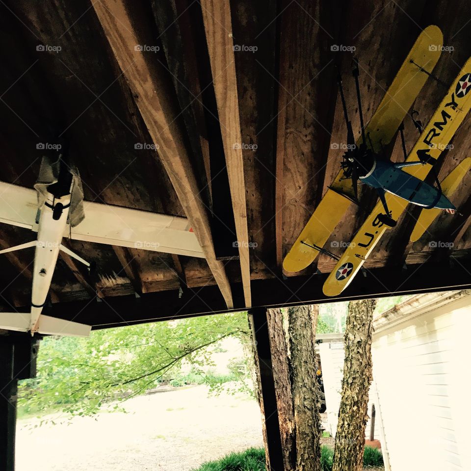 My grandfather's model airplanes.