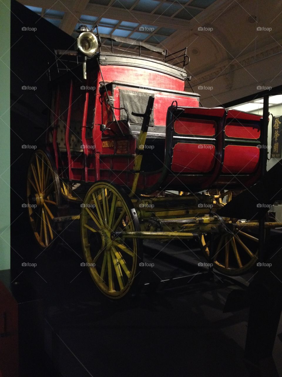 Antique horse drawn wagon coach