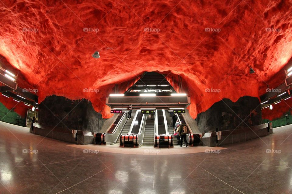 Stockholm underground. The most red subway station