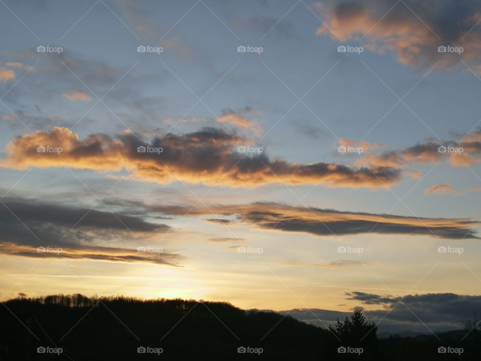 Beautiful sunset in the countryside