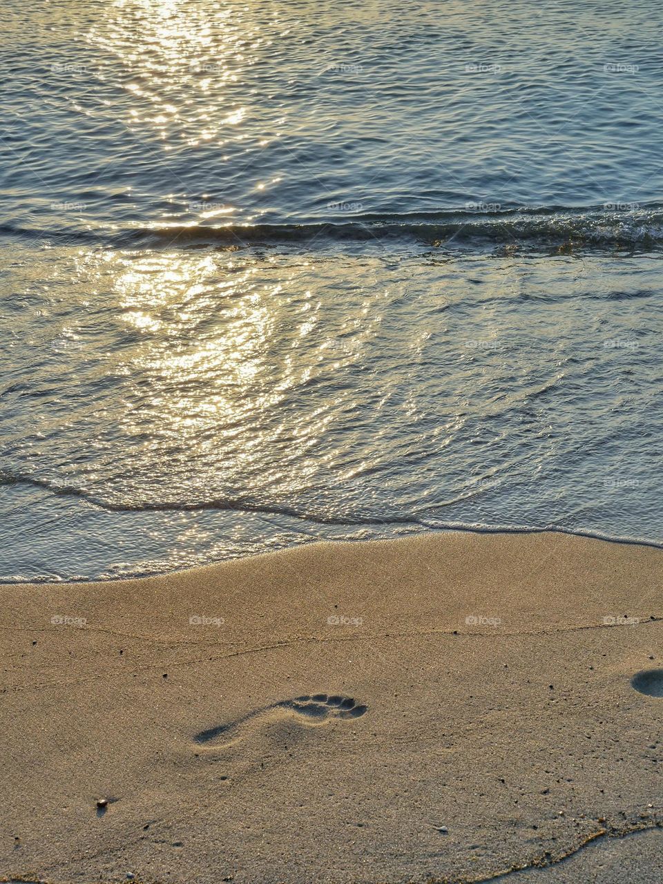 Footprints on beach