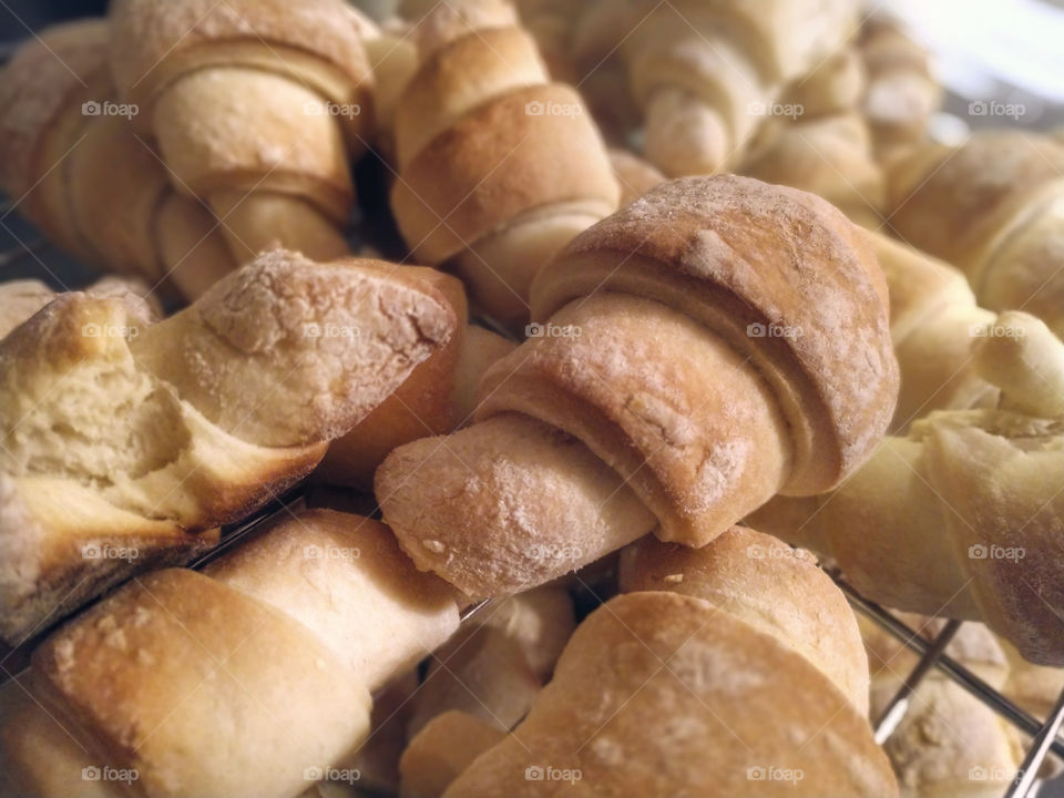 Freshly baked crescent rolls