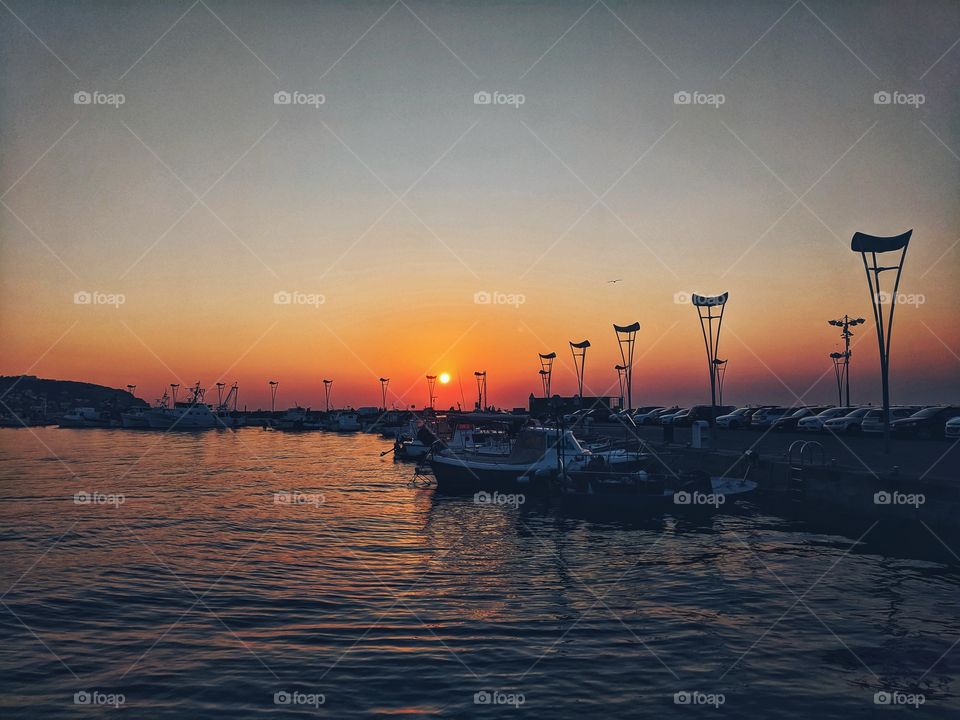 Sunset on the waterfront in Koper.