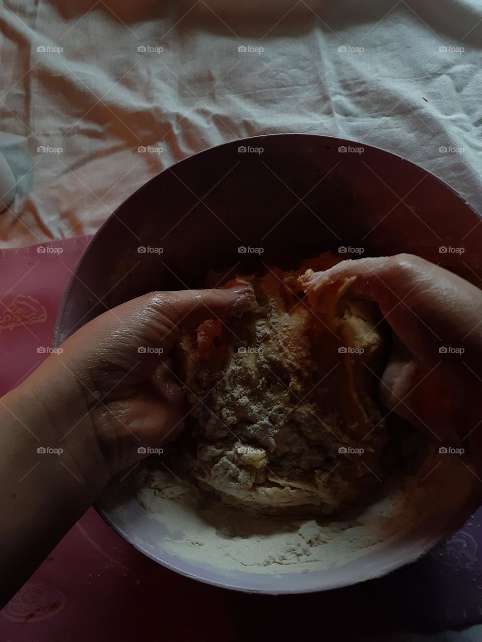 Macro photo of making homemade bread