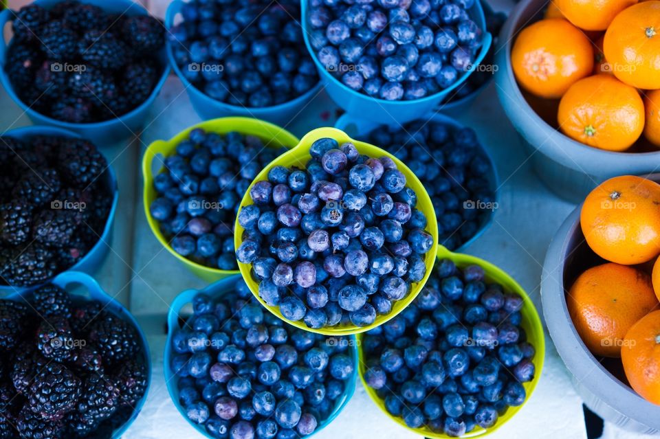 Blueberries at market