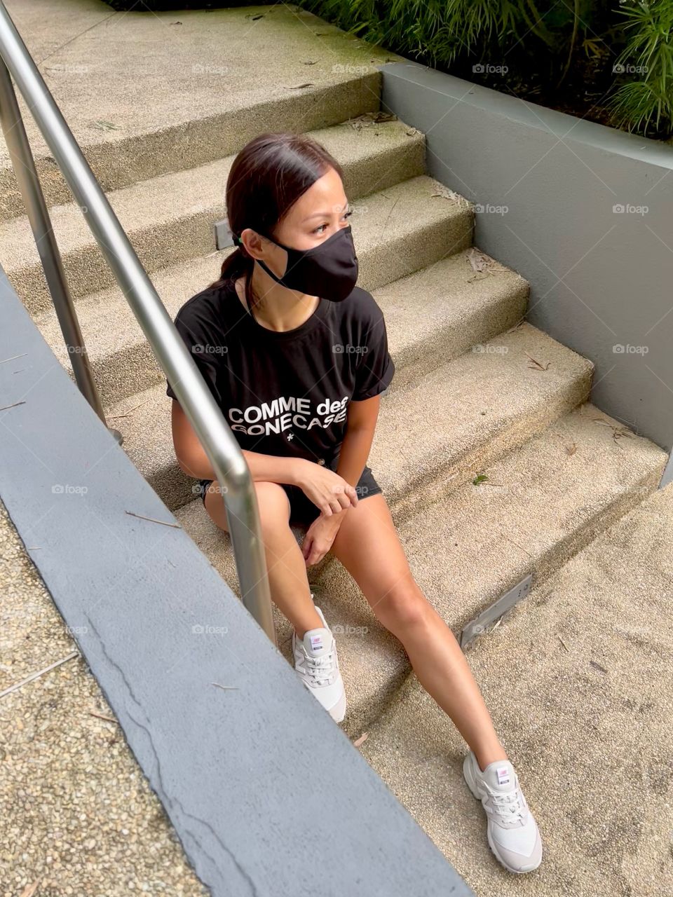 Black Friday shopping asian woman