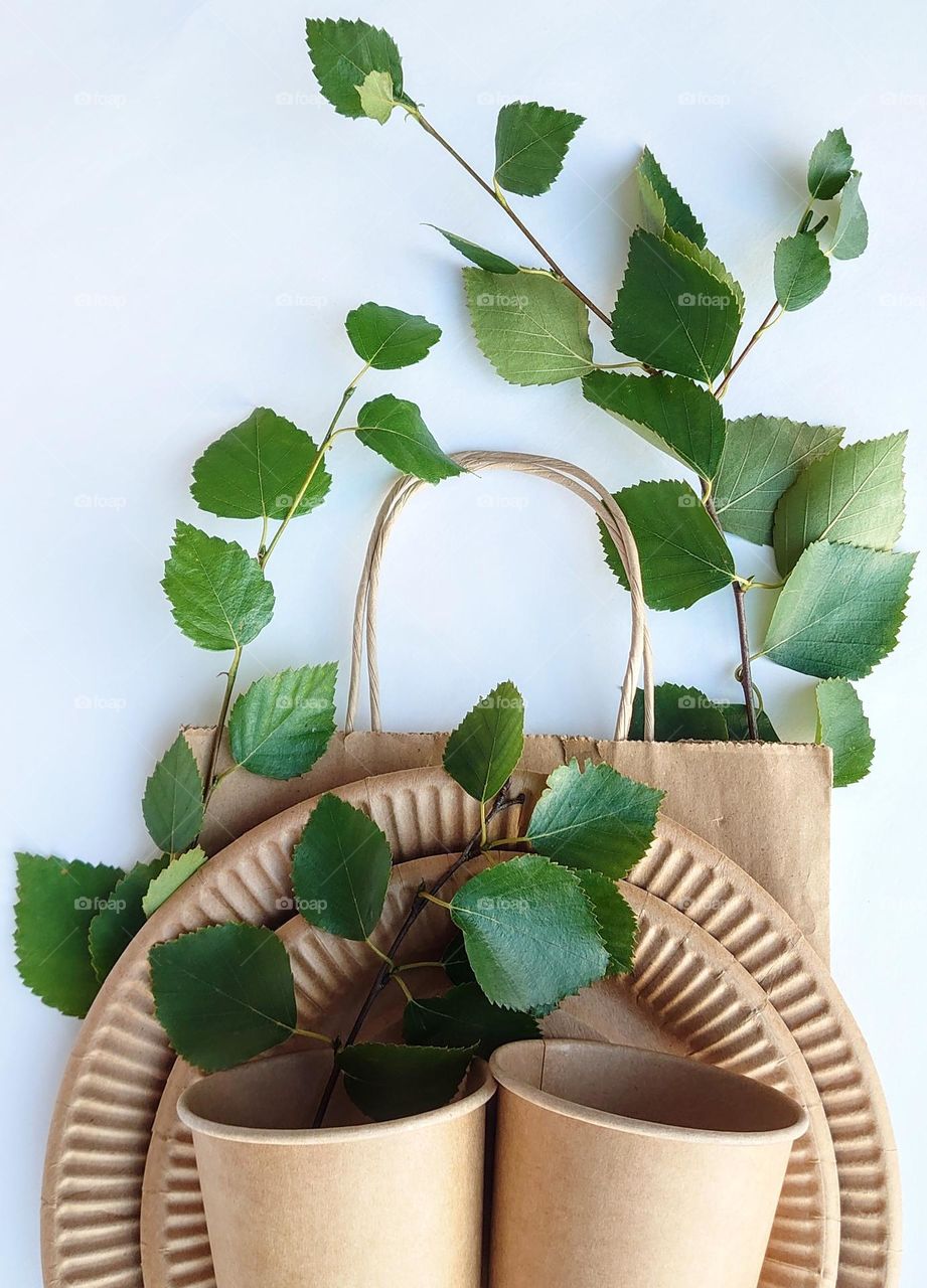 Paper utensils and shopping bag 🌿♻️
