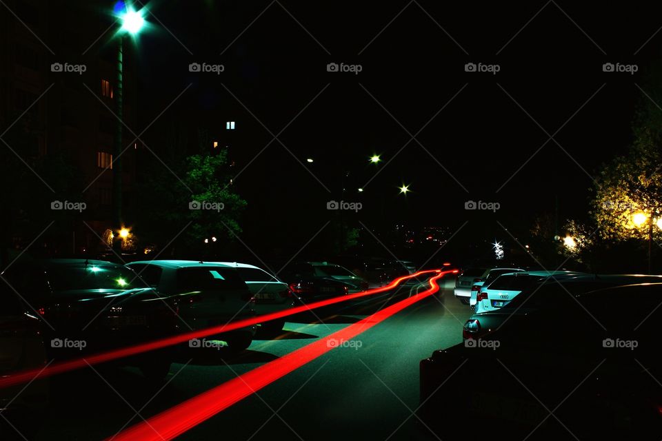 Long exposured car lights