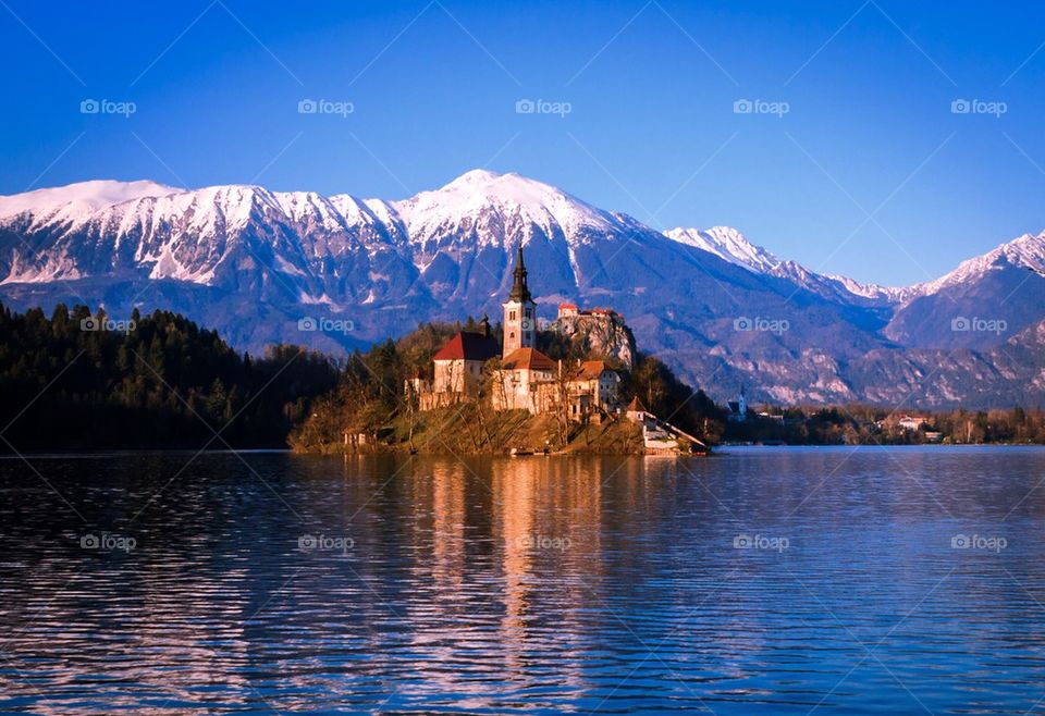 Castle on idyllic lake