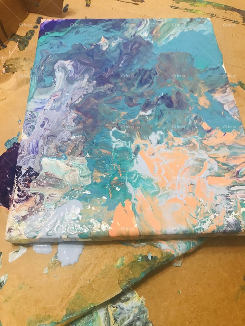 Paint Pouring: Sky inspired 