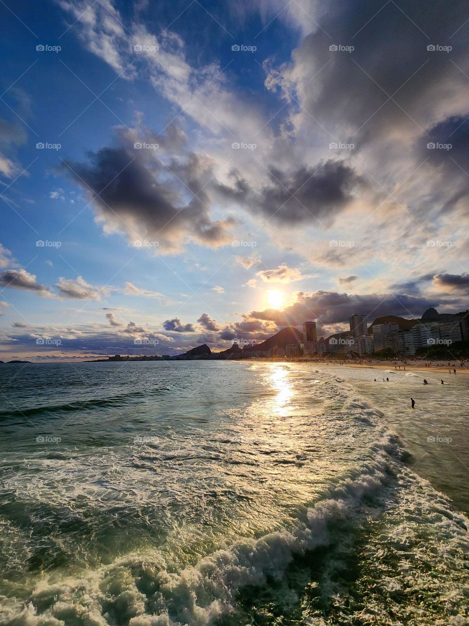 Sunset on the Shores of Copacabana