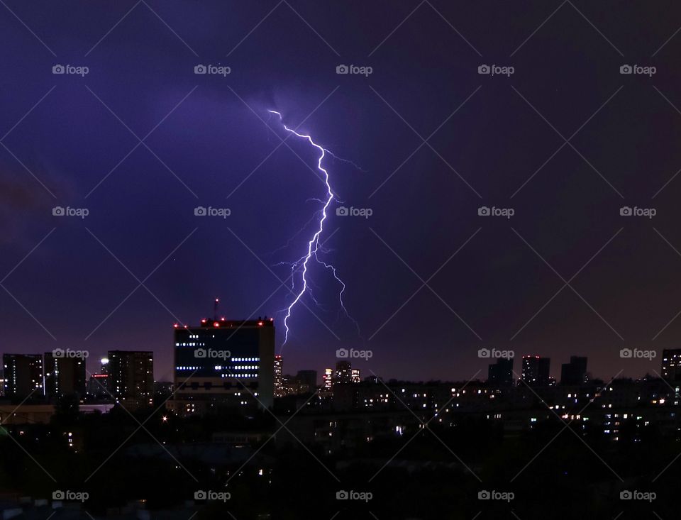 Thunderstorm over the city 