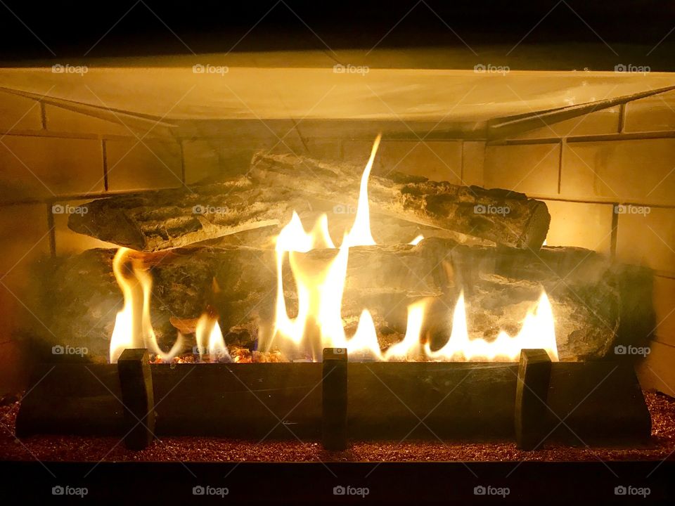 Fireplace with Flames