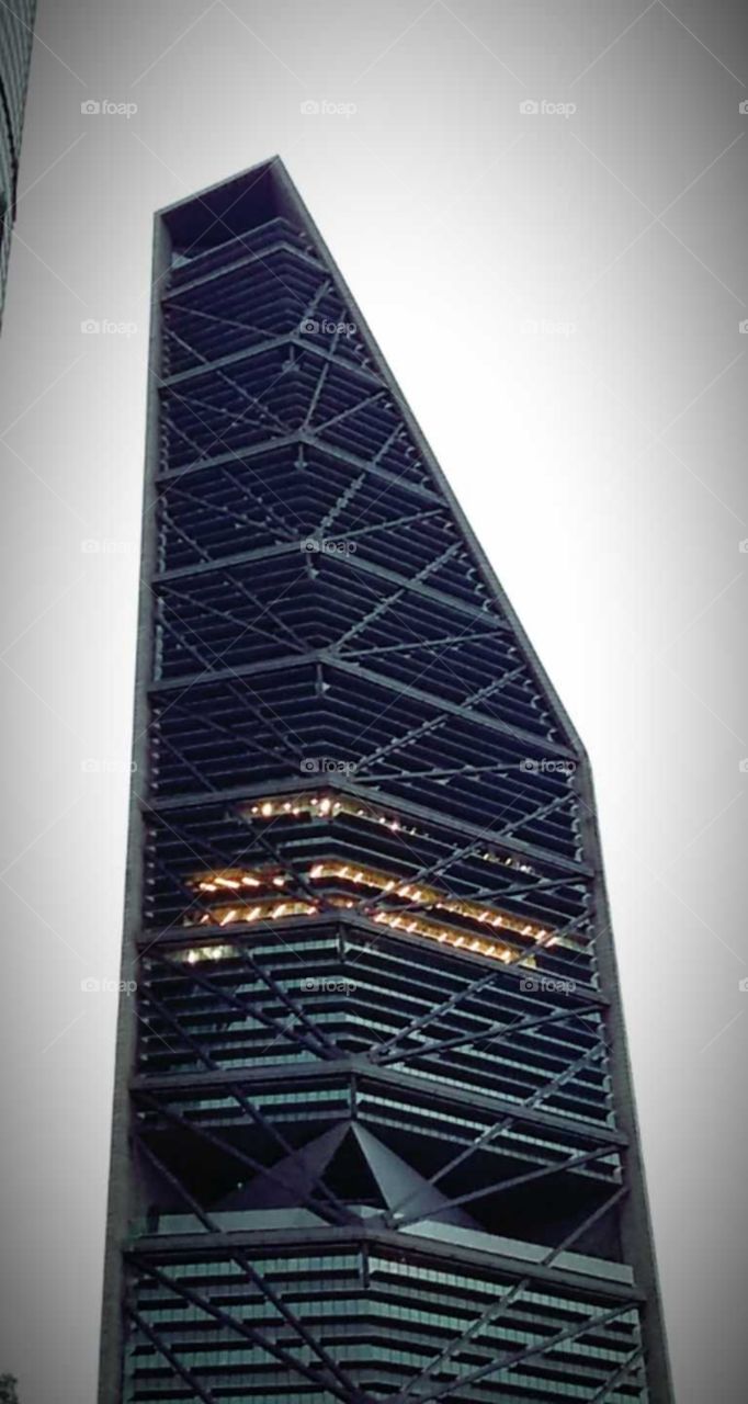 los edificios de la ciudad y sus luces.