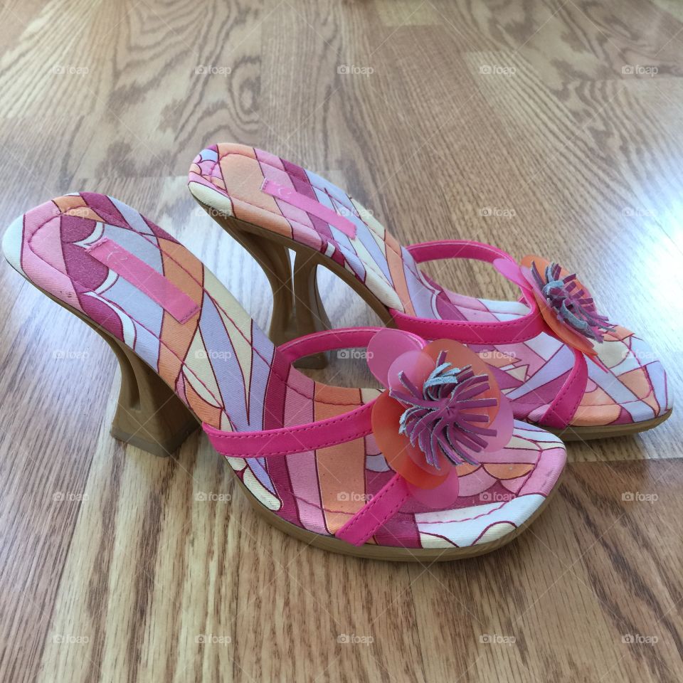 Pretty Pink Heels. Totally not my style, but I bought them in a whim! I'm prepping to wear them to an upcoming wedding.  Love them!