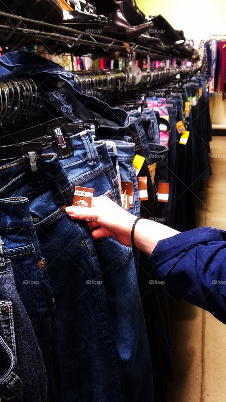 Goodwill jeans shopping.