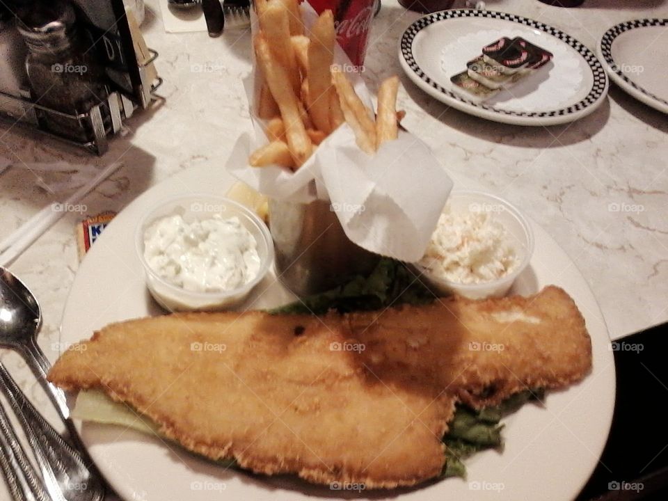 Fish and Chips at the Eveready Diner in Hyde Park, NY 