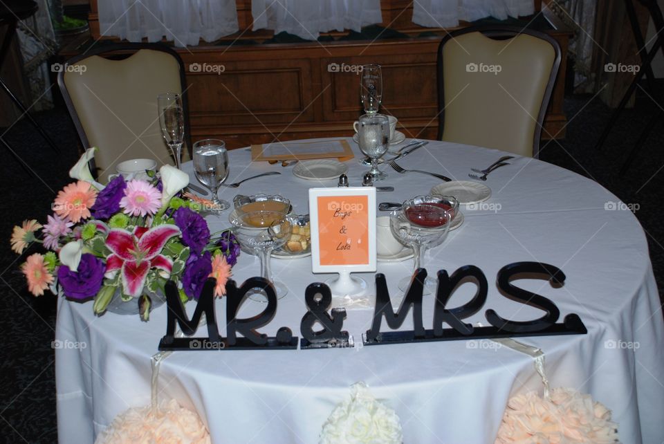 Bride and Groom table